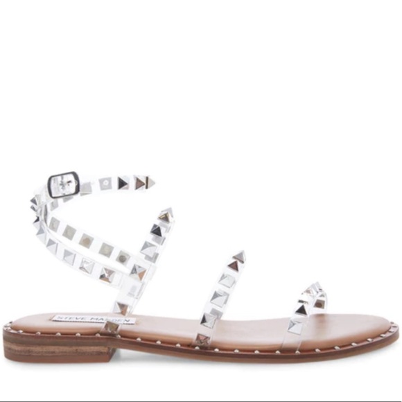 Steve Madden Clear Travel Studded Sandals - Picture 1 of 7